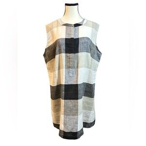 Chadwicks Sleeveless Plaid Linen Blouse